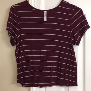 Maroon striped top
